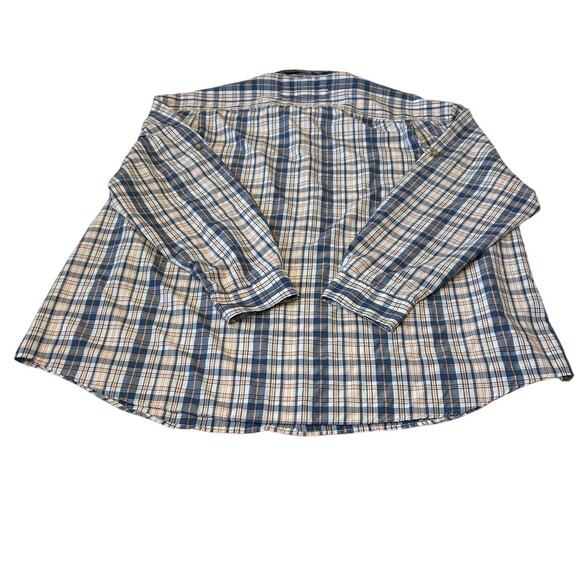 Duluth Trading Co Plaid Shirt Men 3XL Blue Long Sleeve Lightweight - Picture 2 of 9